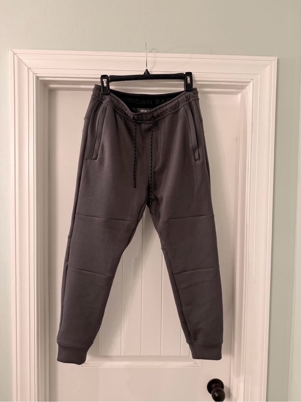 American Eagle Outfitters Men's Charcoal Drawstring Joggers